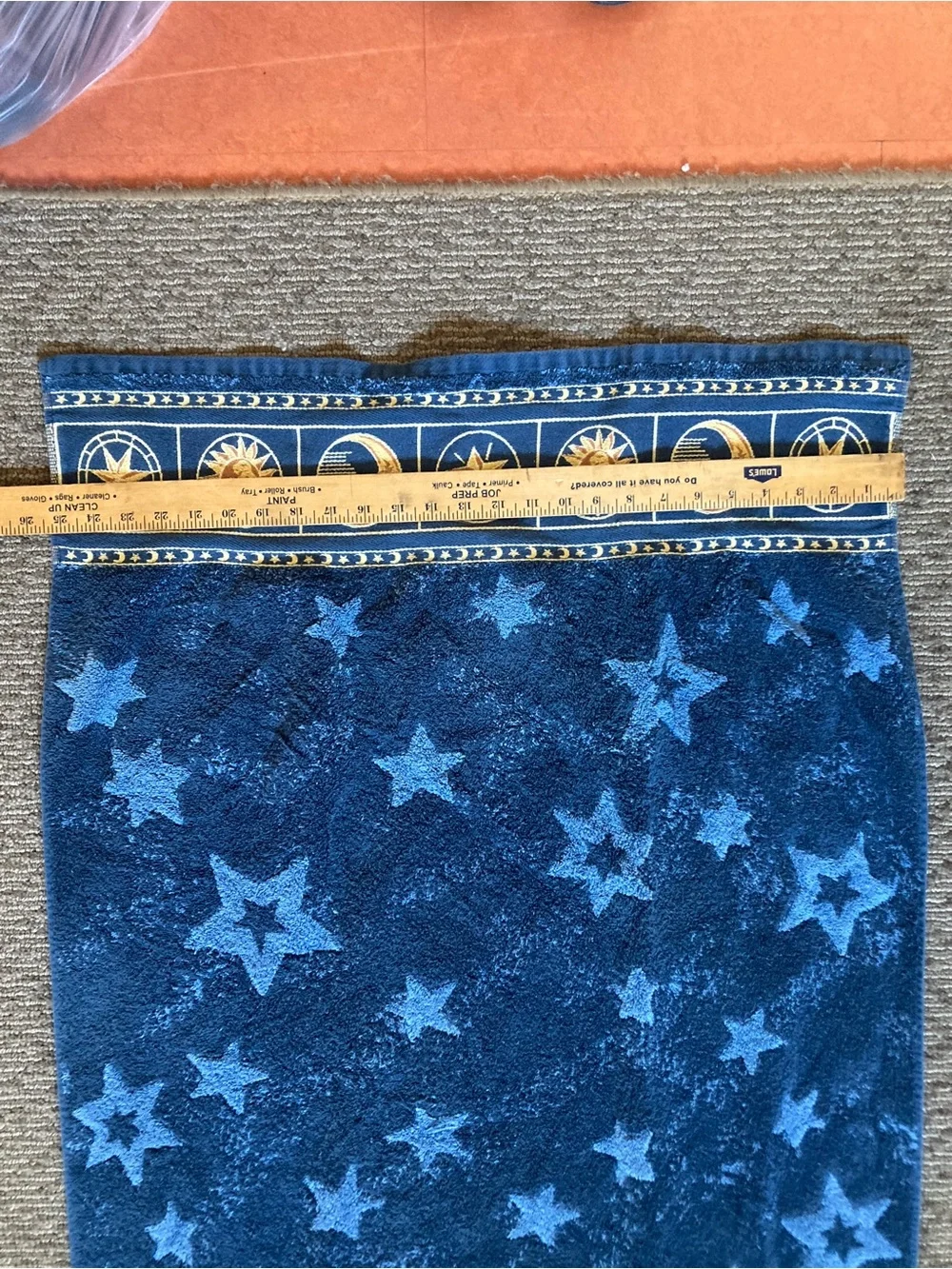 Vtg 90s Springmaid Celestial Bath Towel Navy Blue Sun Moon Stars Y2K Whimsigoth